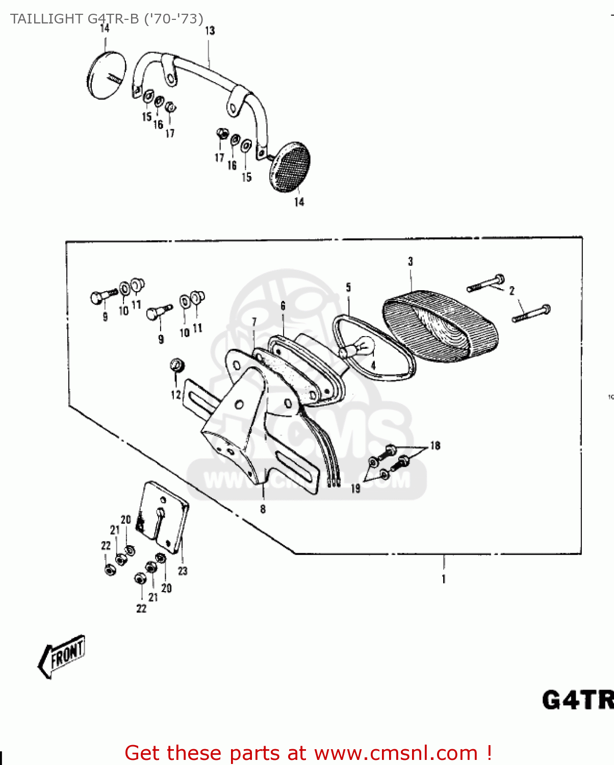 TAILLIGHT G4TR-B ('70-'73) G4TRC 1973 USA CANADA