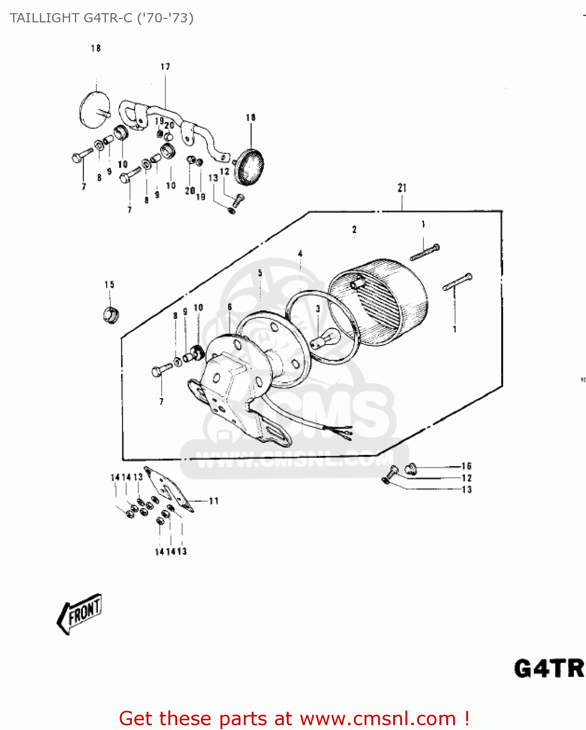 TAILLIGHT G4TR-C ('70-'73) G4TRC 1973 USA CANADA
