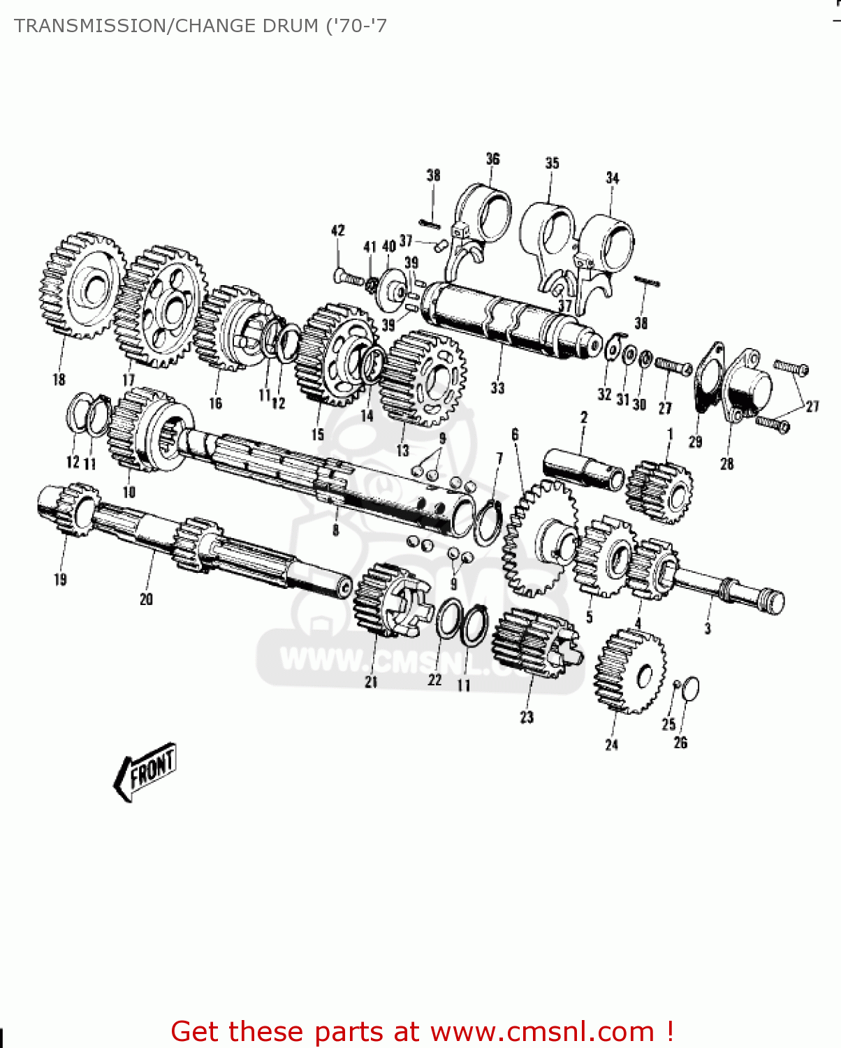 TRANSMISSION/CHANGE DRUM ('70-'7 G4TRC 1973 USA CANADA