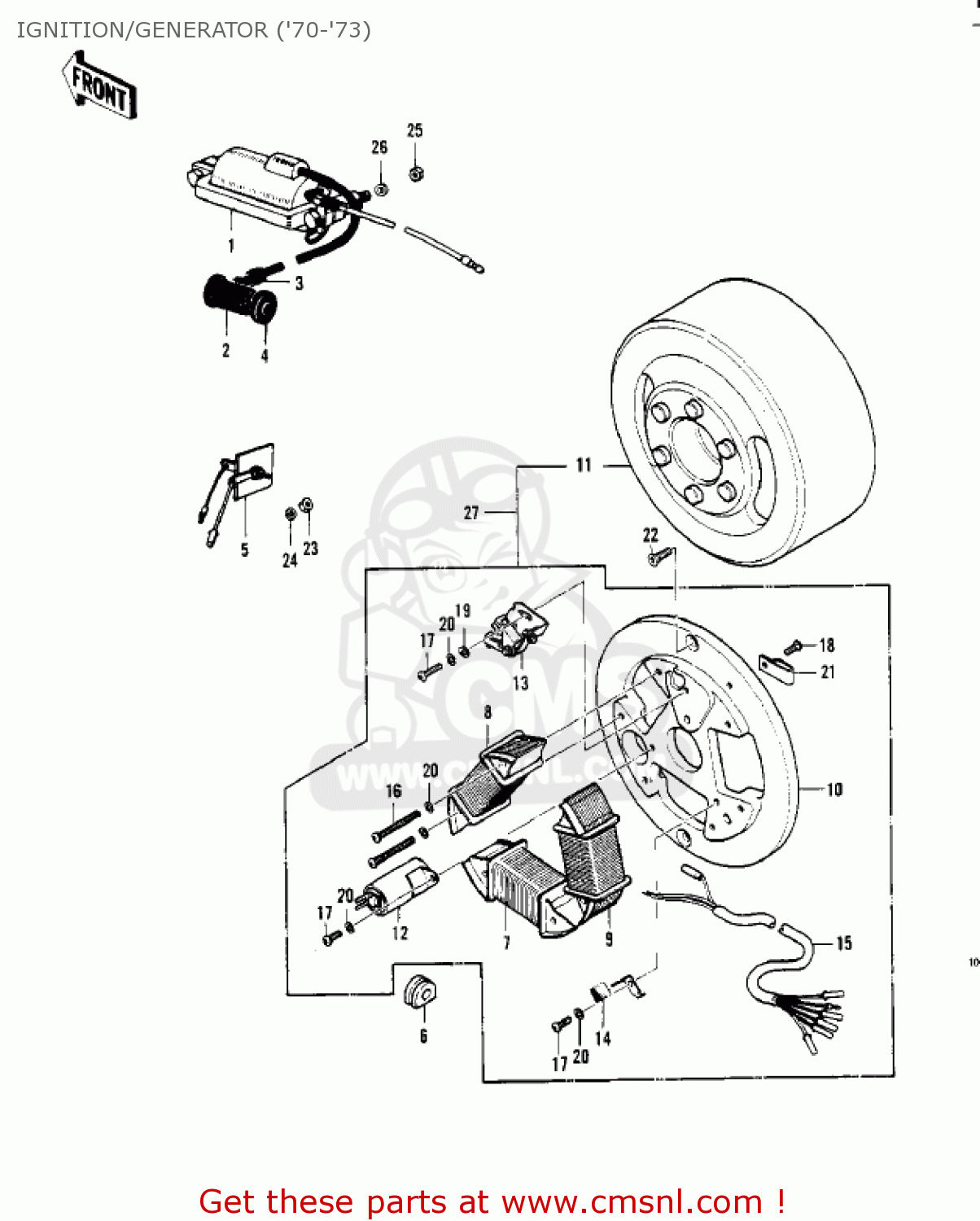 IGNITION/GENERATOR ('70-'73) G4TRC 1973 USA CANADA