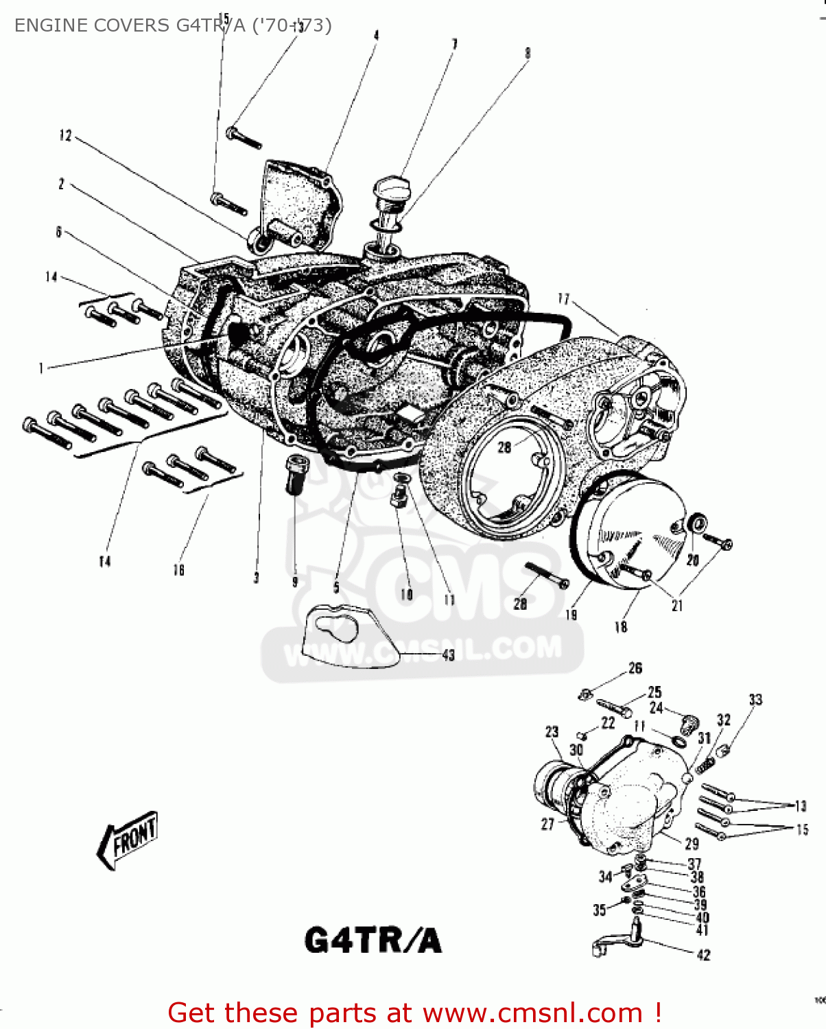 ENGINE COVERS G4TR/A ('70-'73) G4TRC 1973 USA CANADA