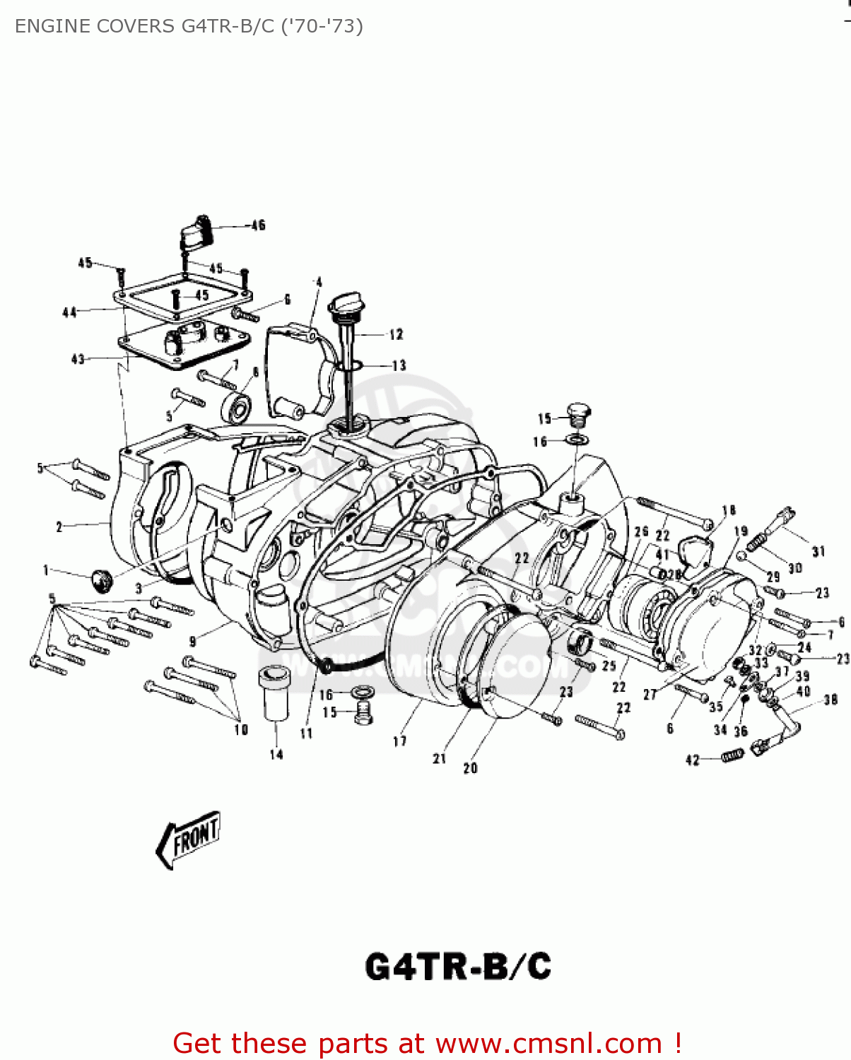 ENGINE COVERS G4TR-B/C ('70-'73) G4TRC 1973 USA CANADA