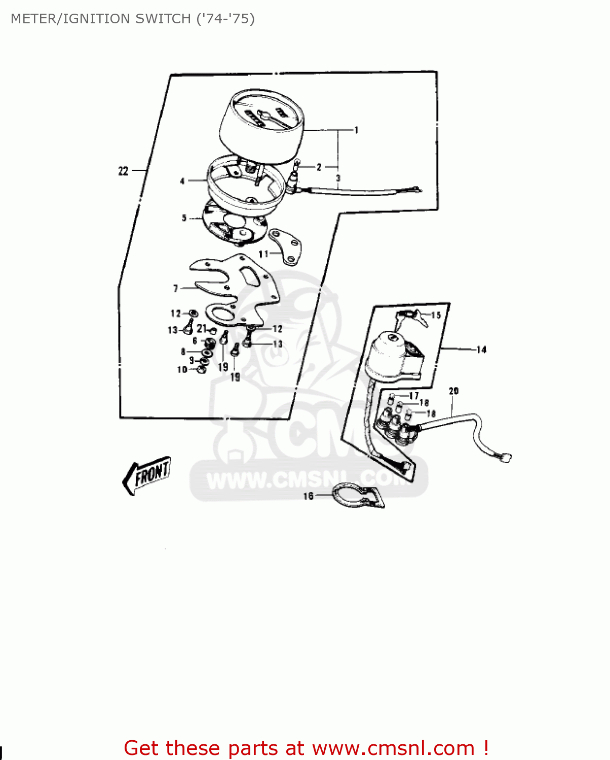 METER/IGNITION SWITCH ('74-'75) G4TRC 1973 USA CANADA