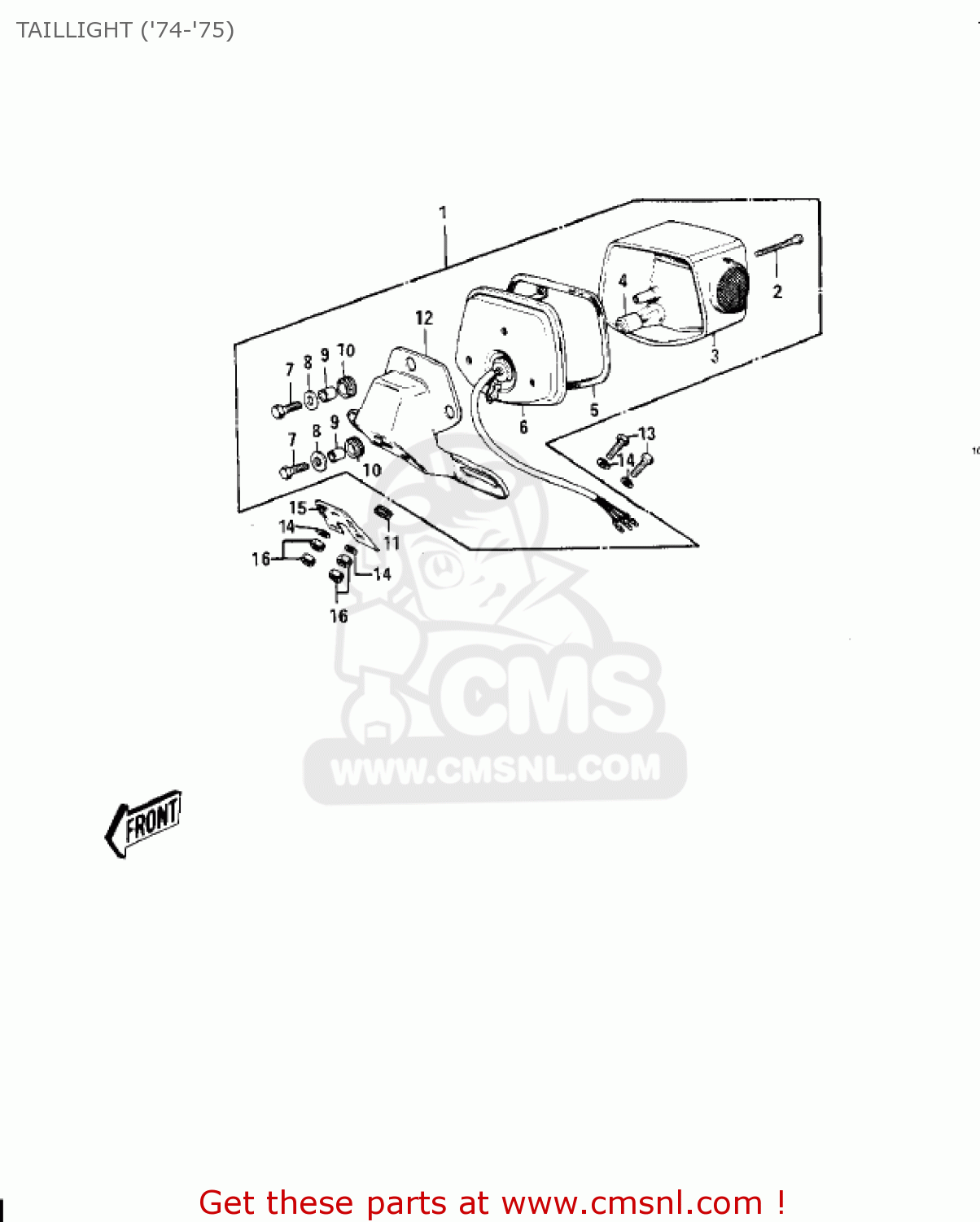TAILLIGHT ('74-'75) G4TRC 1973 USA CANADA