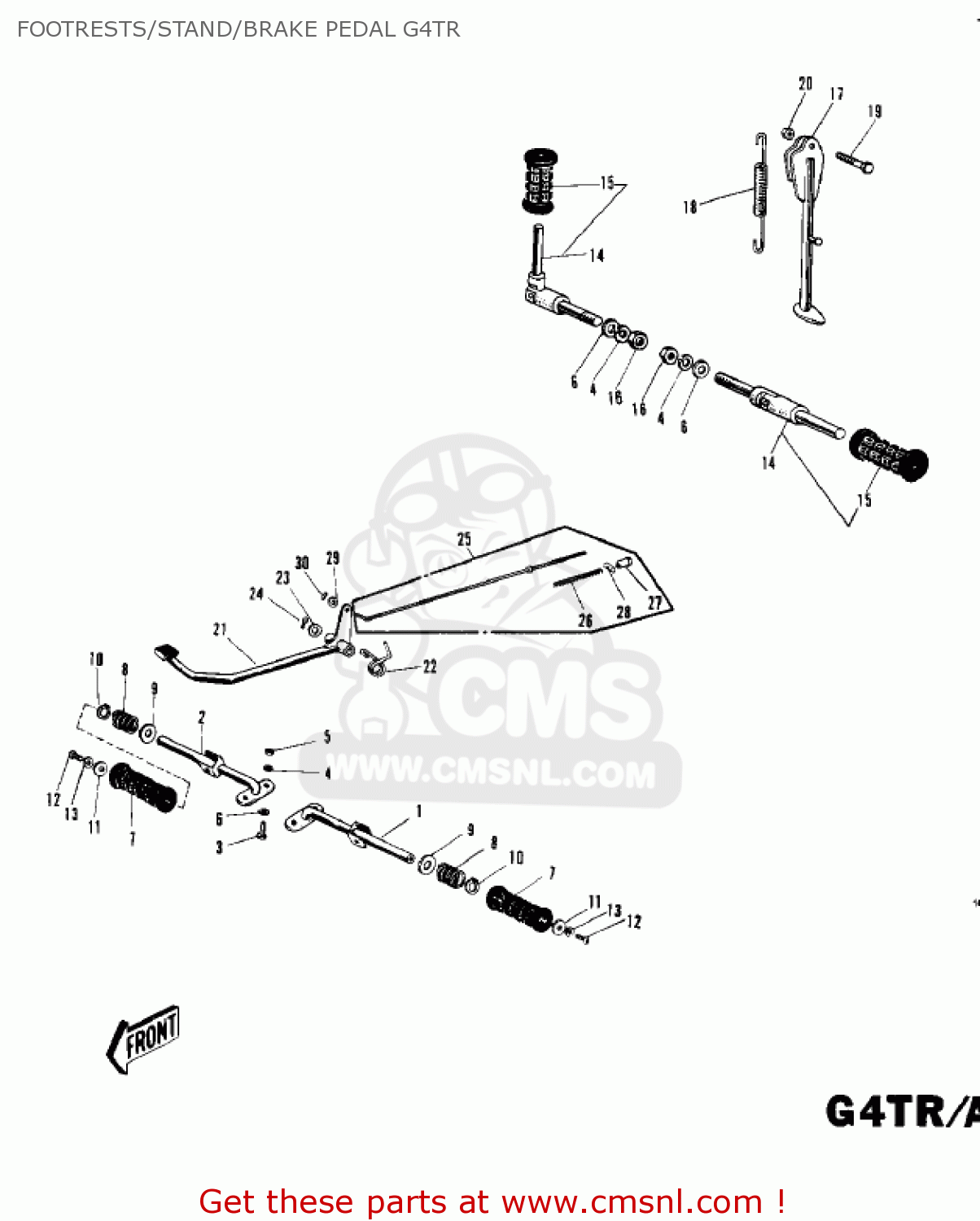 FOOTRESTS/STAND/BRAKE PEDAL G4TR G4TRC 1973 USA CANADA