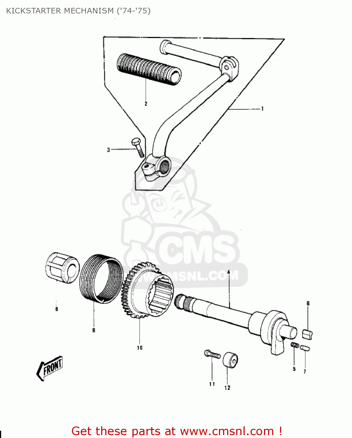 KICKSTARTER MECHANISM ('74-'75) G4TRC 1973 USA CANADA