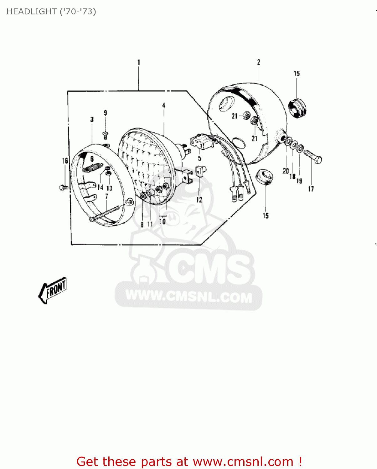 HEADLIGHT ('70-'73) G4TRD 1974 USA