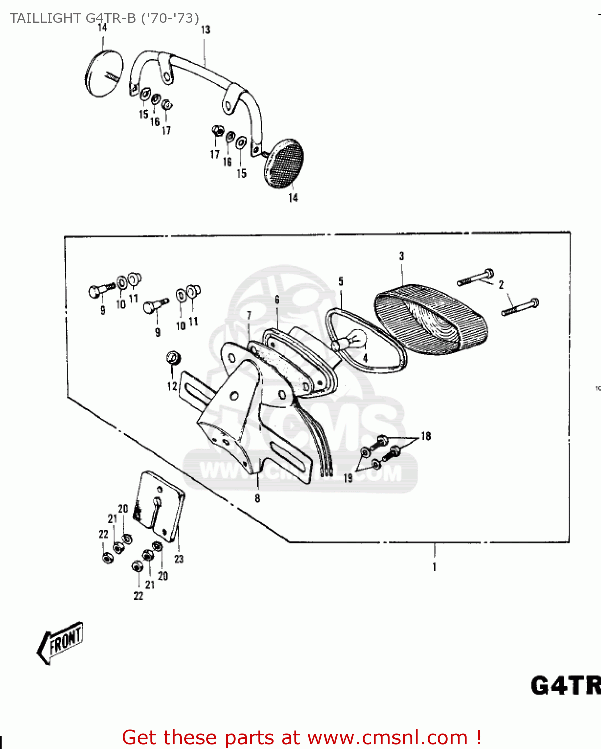 TAILLIGHT G4TR-B ('70-'73) G4TRD 1974 USA