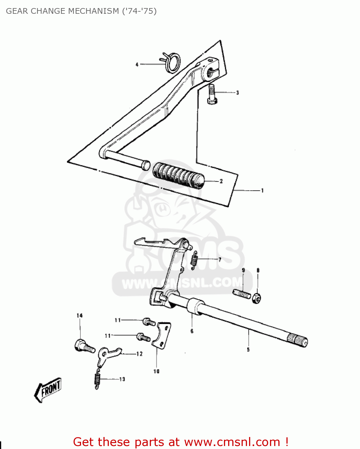 GEAR CHANGE MECHANISM ('74-'75) G4TRD 1974 USA