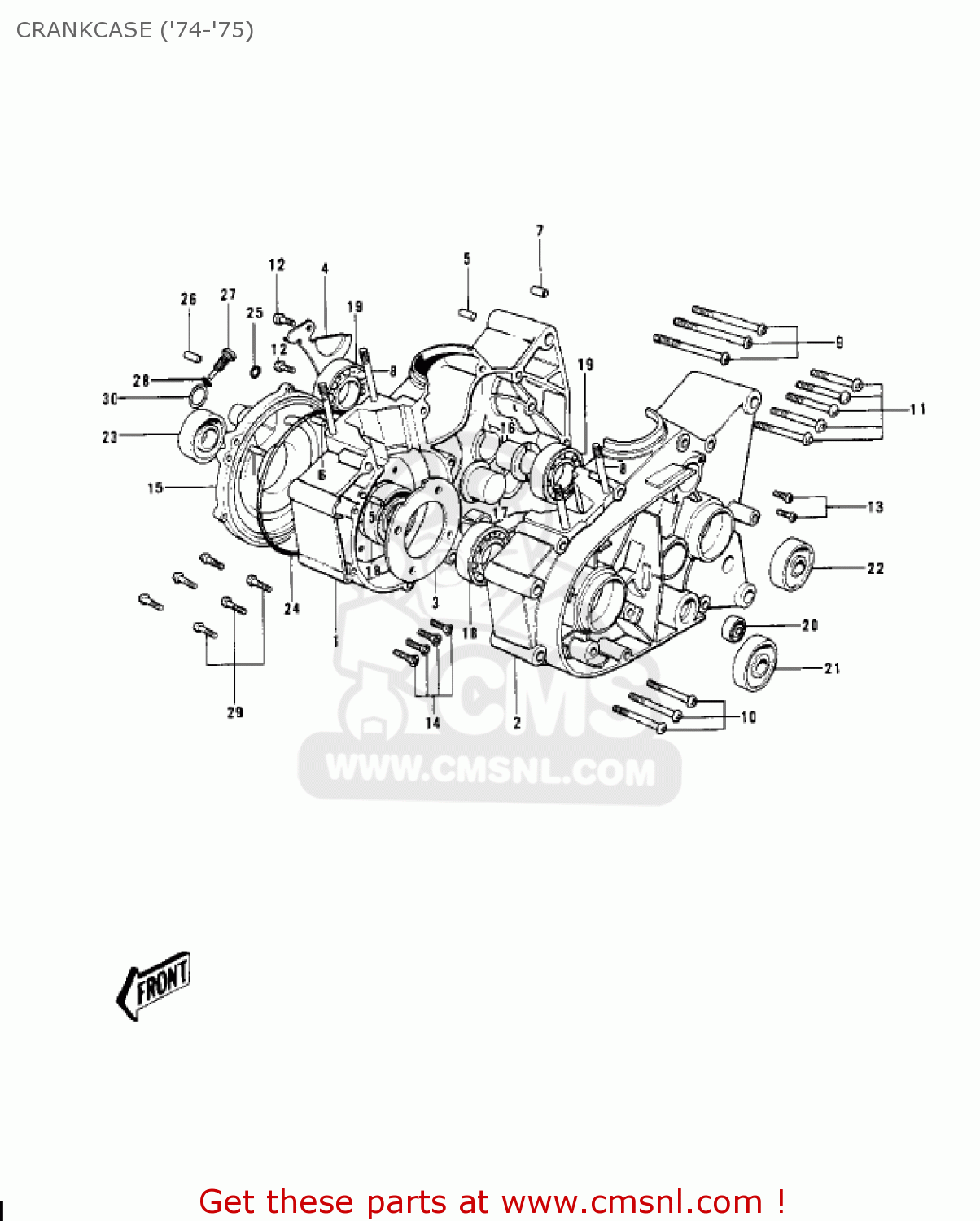 CRANKCASE ('74-'75) G4TRE 1975 USA CALIFORNIA