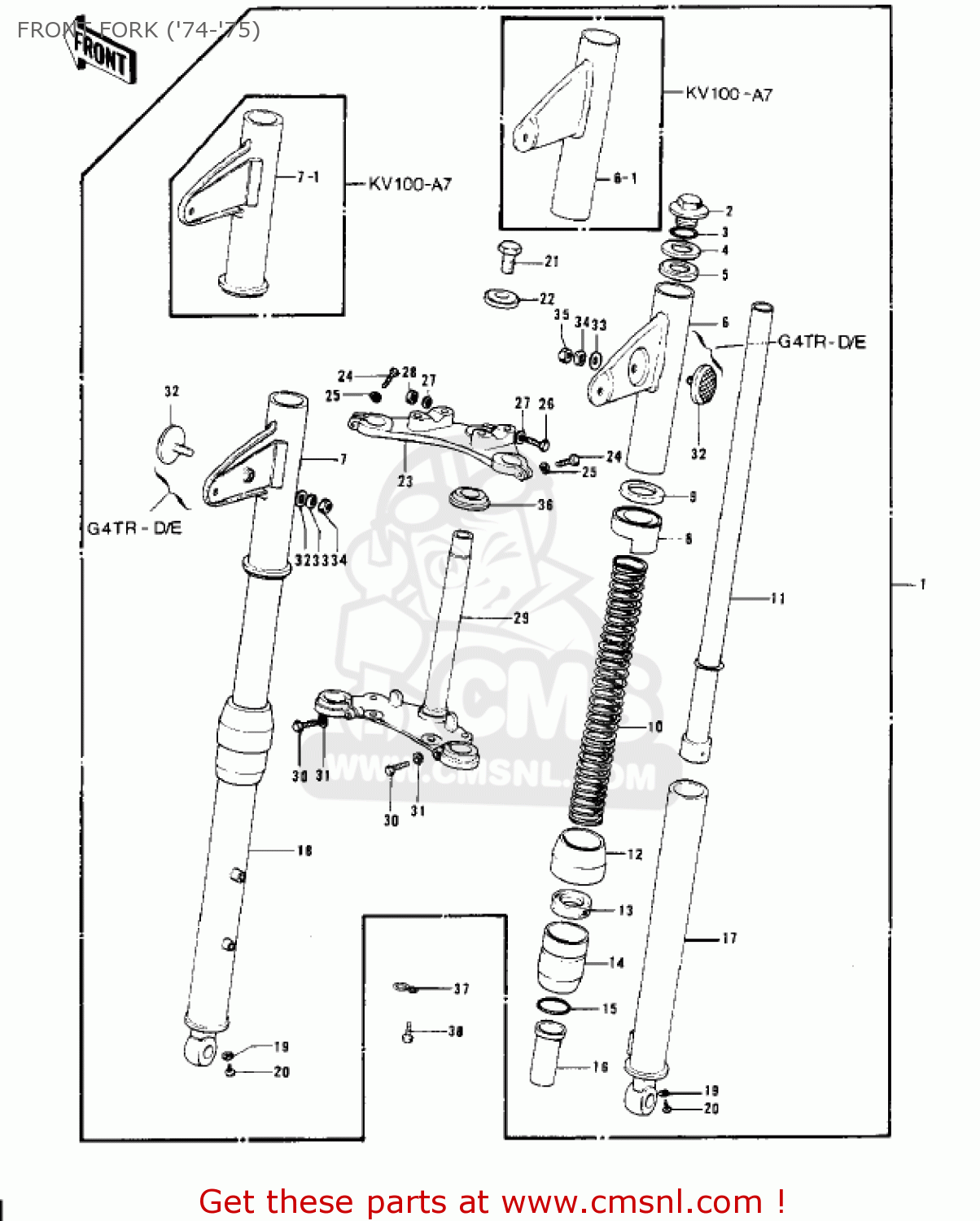 FRONT FORK ('74-'75) G4TRE 1975 USA CALIFORNIA