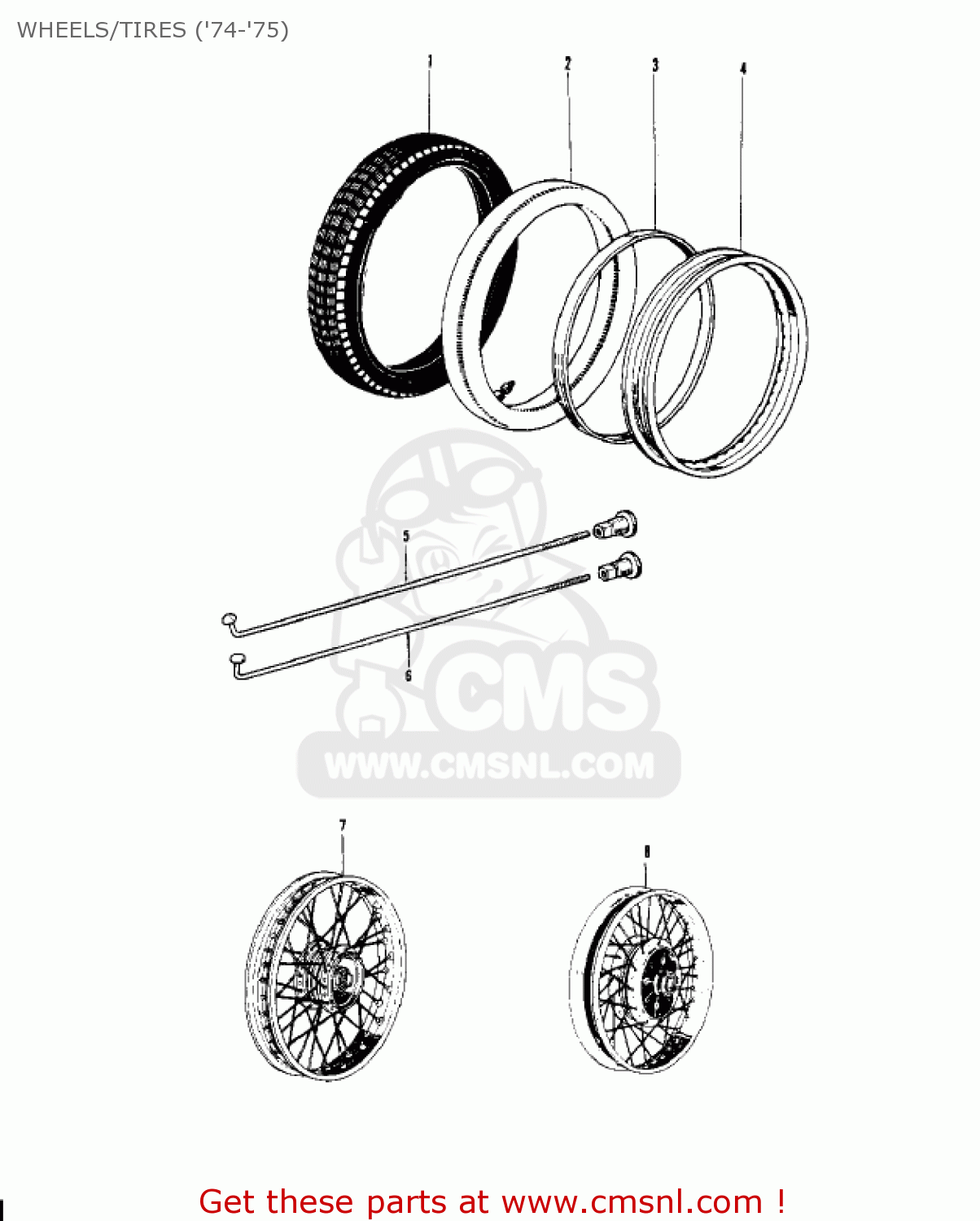 WHEELS/TIRES ('74-'75) G4TRE 1975 USA CALIFORNIA