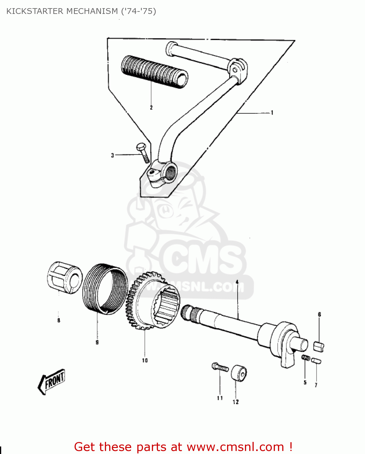 KICKSTARTER MECHANISM ('74-'75) G4TRE 1975 USA CALIFORNIA
