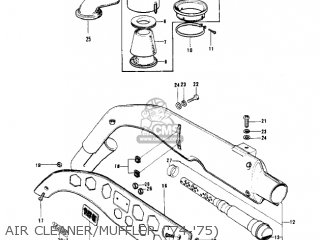 AIR CLEANER/MUFFLER ('74-'75) - G4TRE 1975 USA CALIFORNIA