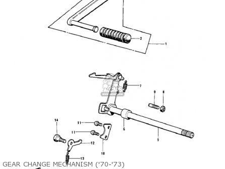 GEAR CHANGE MECHANISM ('70-'73) - G4TRE 1975 USA CALIFORNIA