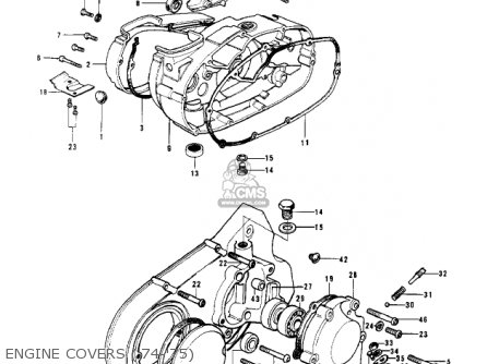 ENGINE COVERS ('74-'75) - G4TRE 1975 USA CALIFORNIA
