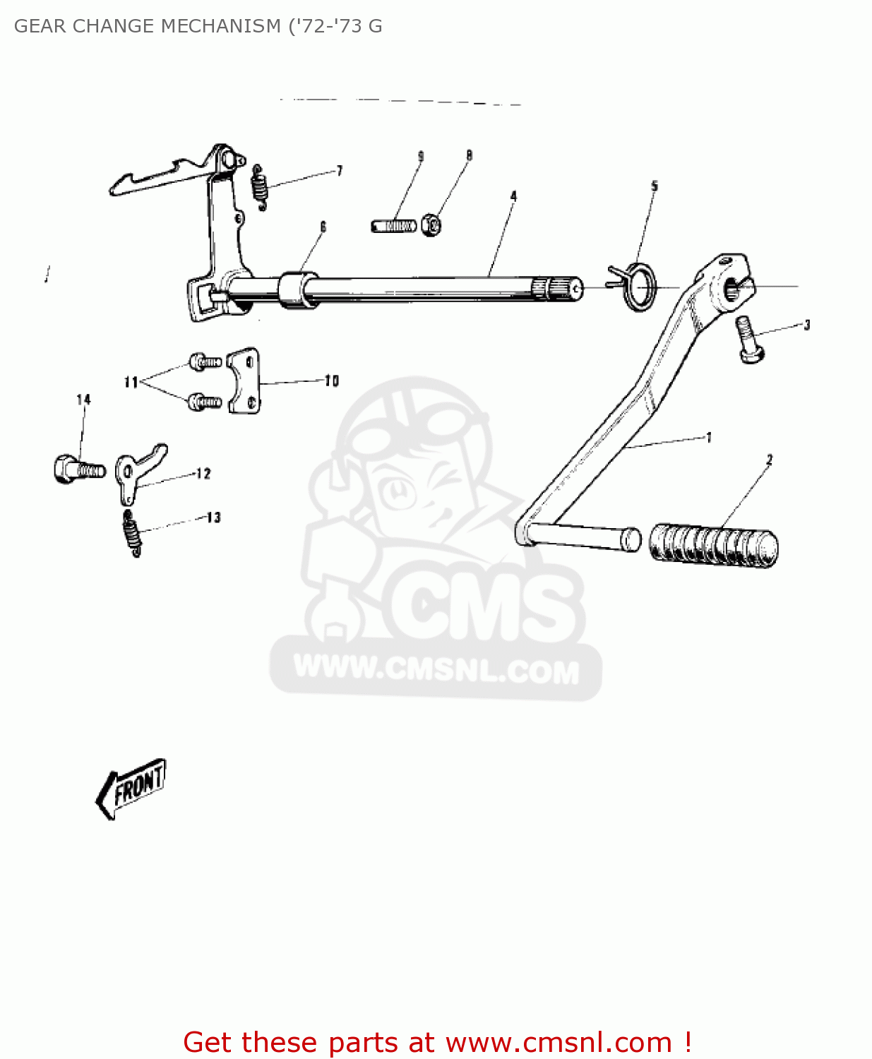 GEAR CHANGE MECHANISM ('72-'73 G G5 1972 CANADA