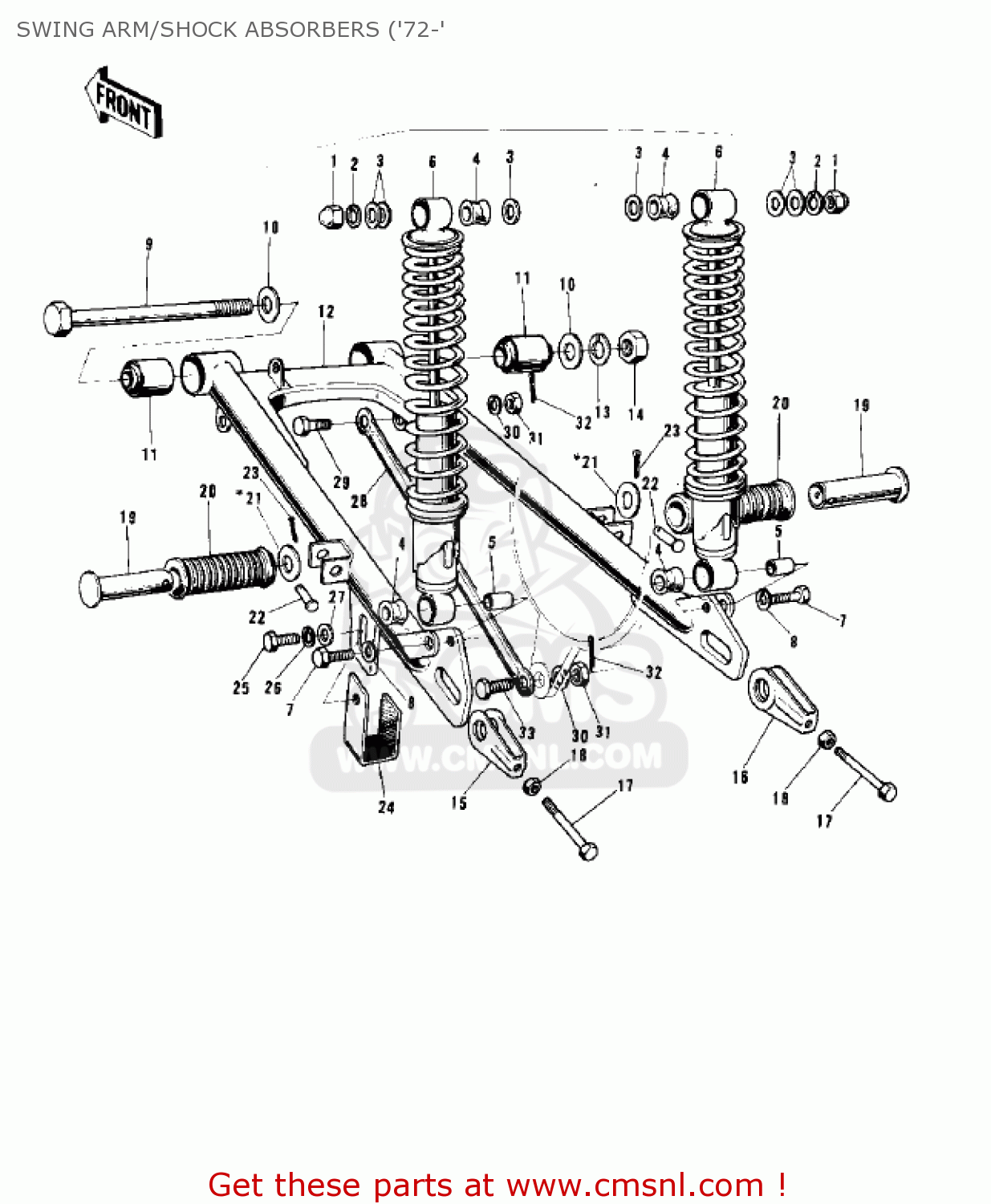 SWING ARM/SHOCK ABSORBERS ('72-' G5 1972 CANADA