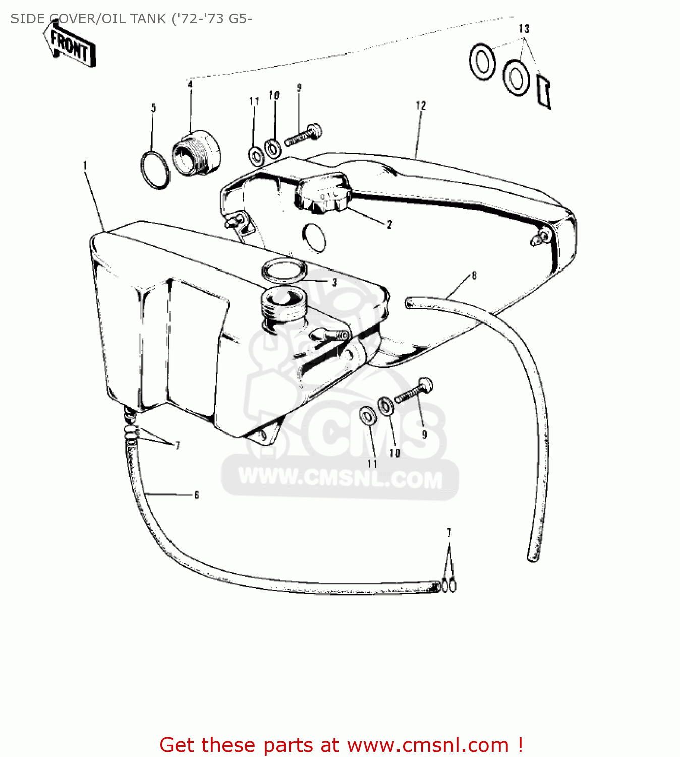 SIDE COVER/OIL TANK ('72-'73 G5- G5 1972 CANADA