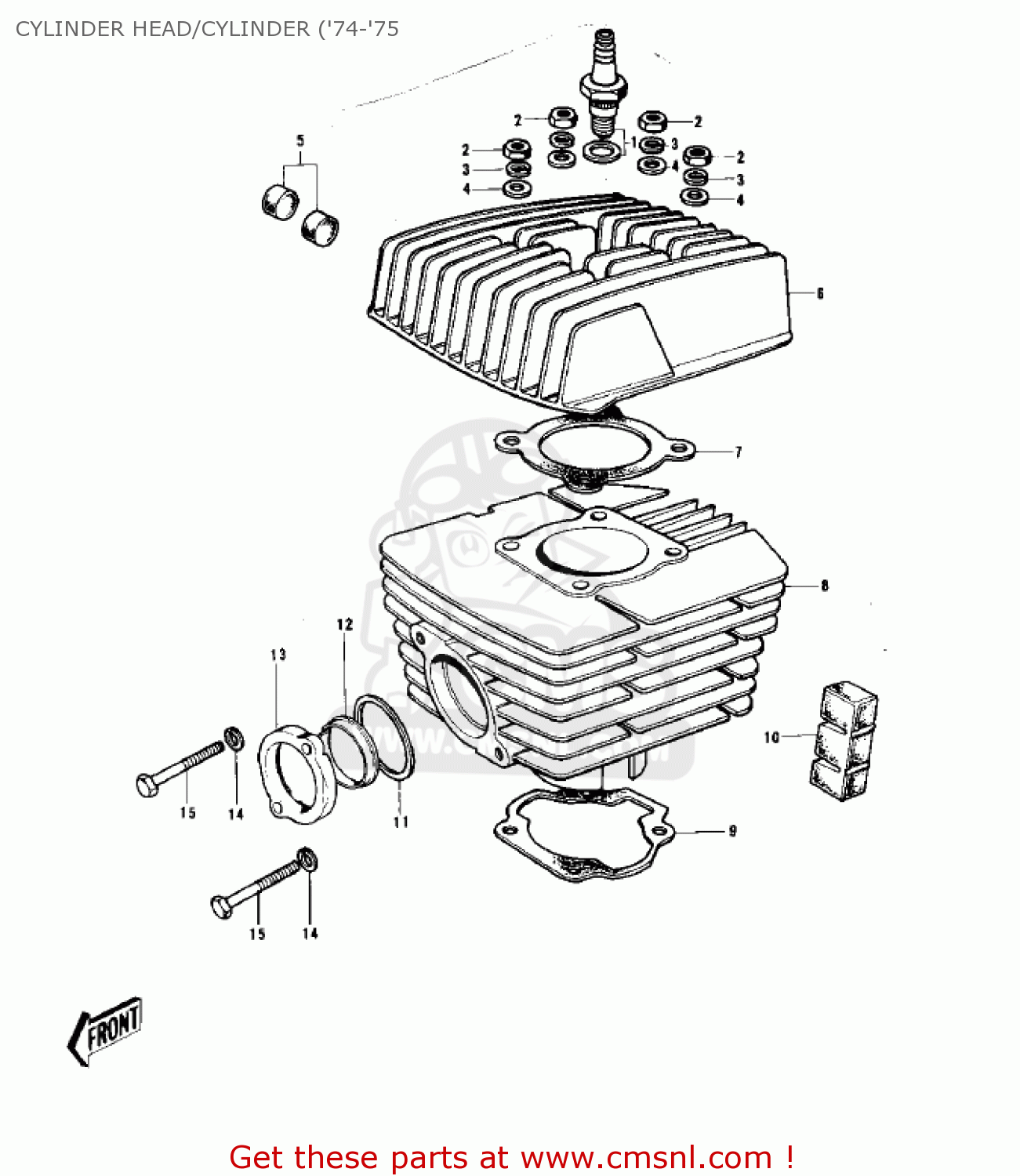 CYLINDER HEAD/CYLINDER ('74-'75 G5 1972 CANADA