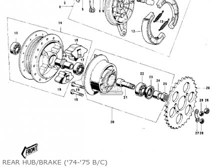 REAR HUB/BRAKE ('74-'75 B/C) - G5 1972 CANADA