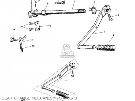 GEAR CHANGE MECHANISM ('74-'75 B - G5 1972 CANADA