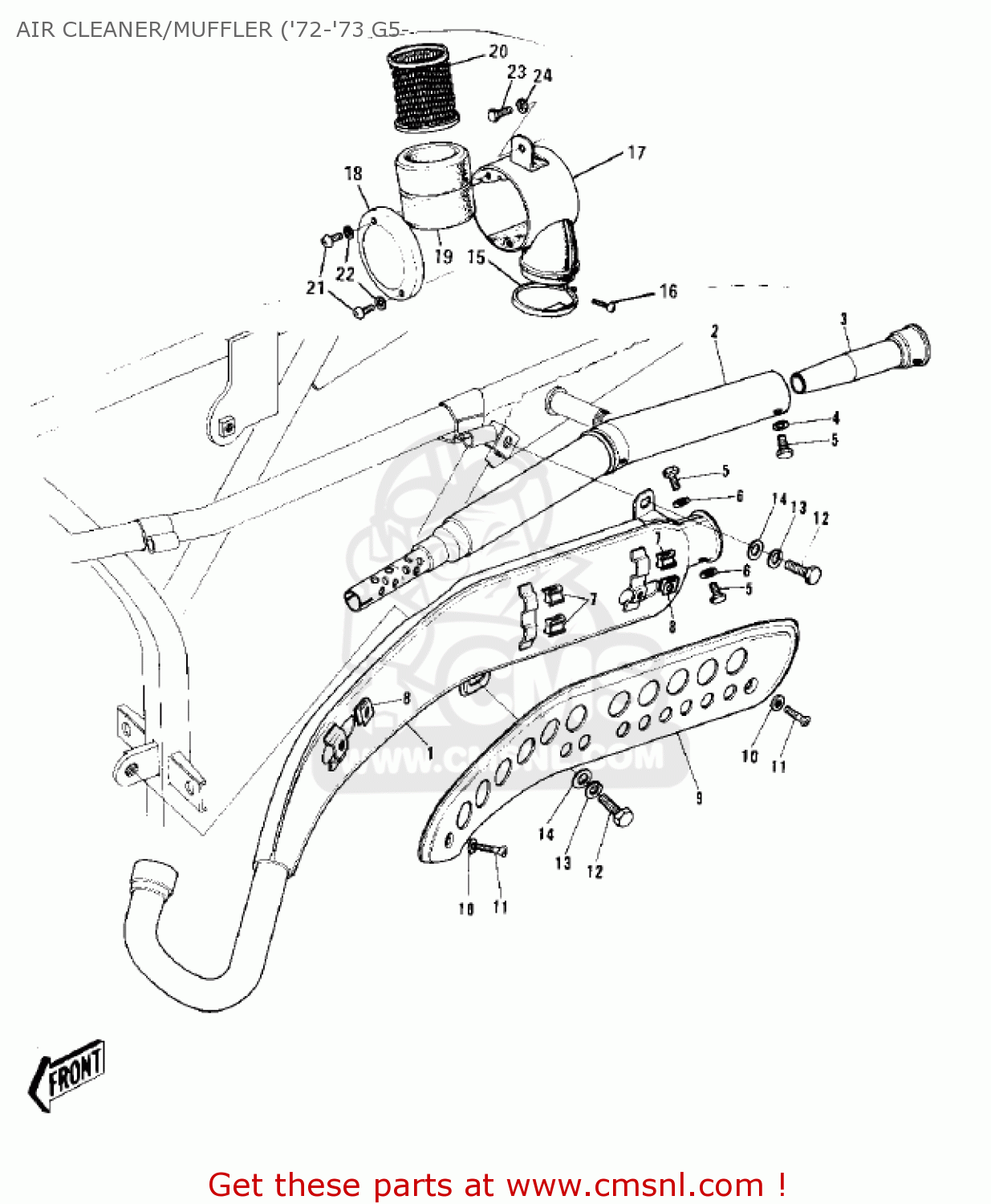 AIR CLEANER/MUFFLER ('72-'73 G5- G5A 1973 CANADA