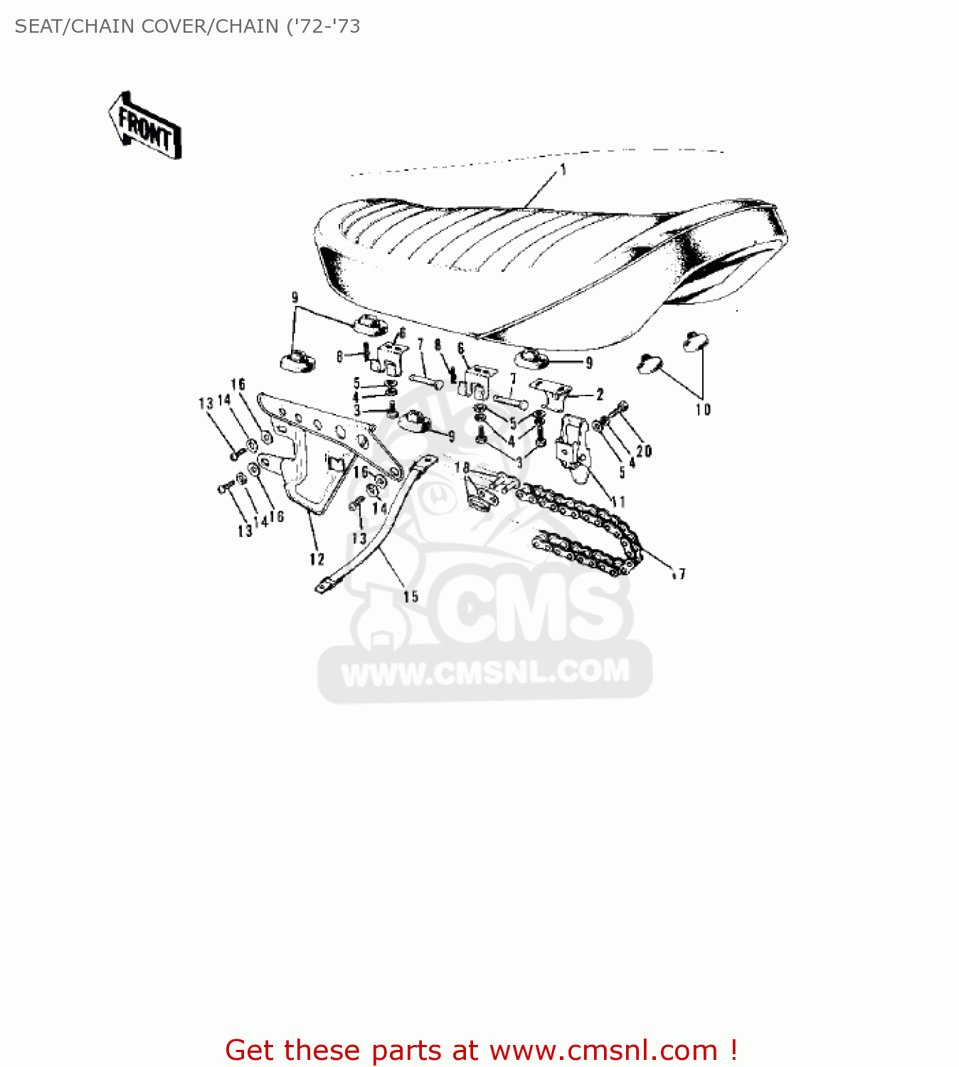 SEAT/CHAIN COVER/CHAIN ('72-'73 G5A 1973 CANADA