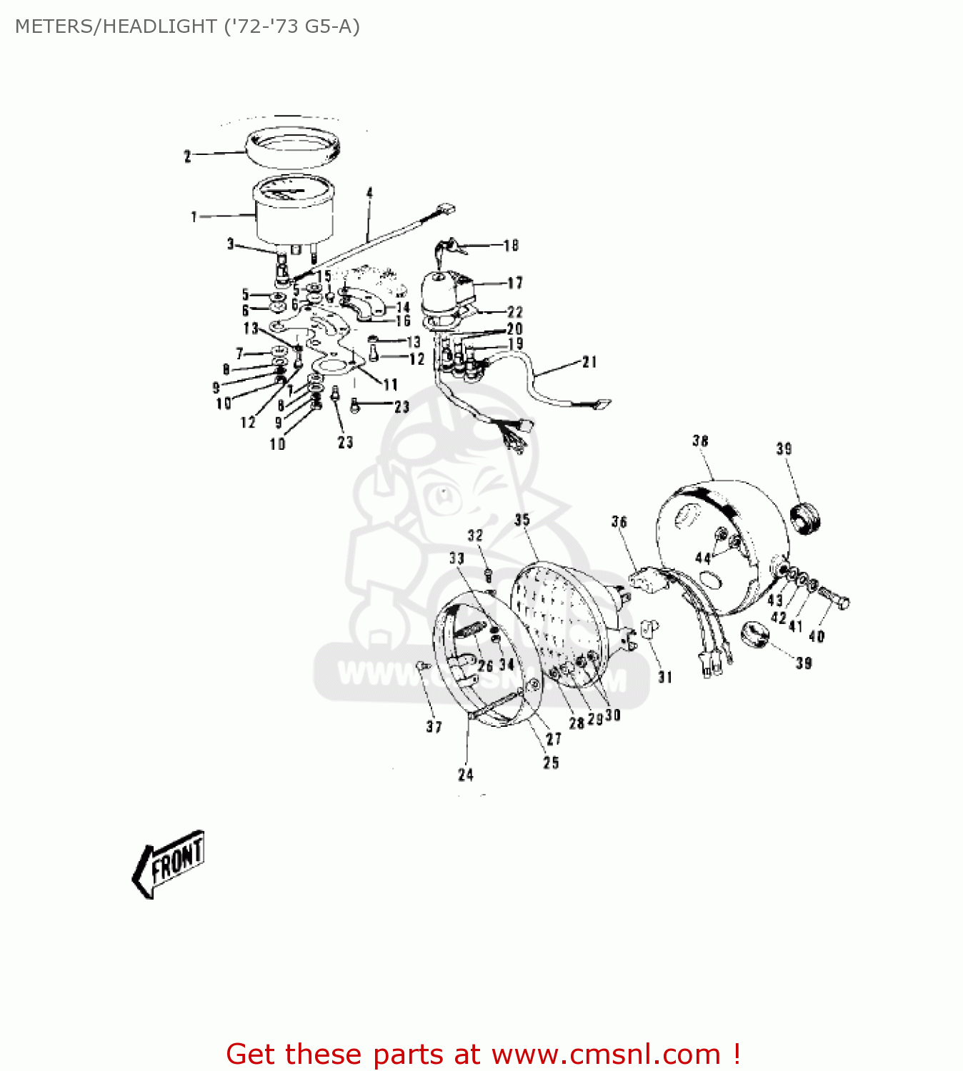 METERS/HEADLIGHT ('72-'73 G5-A) G5A 1973 CANADA