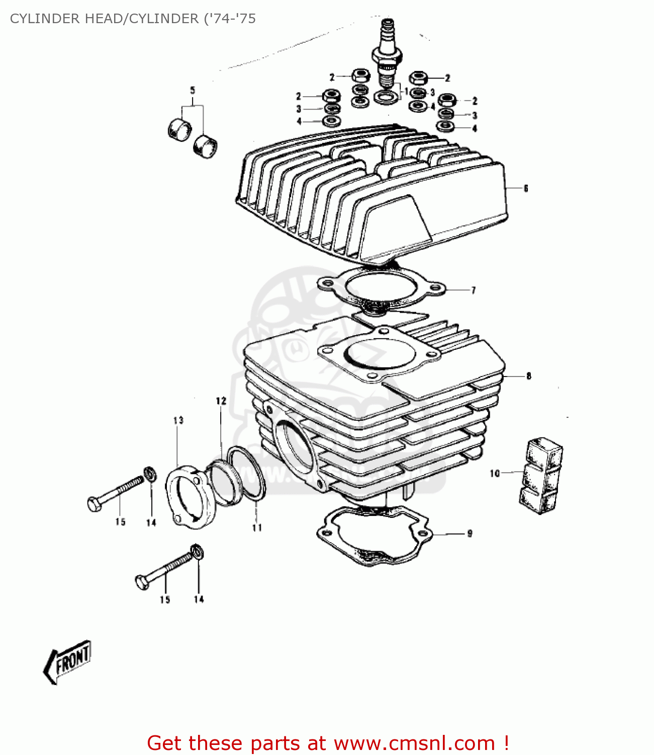CYLINDER HEAD/CYLINDER ('74-'75 G5A 1973 CANADA