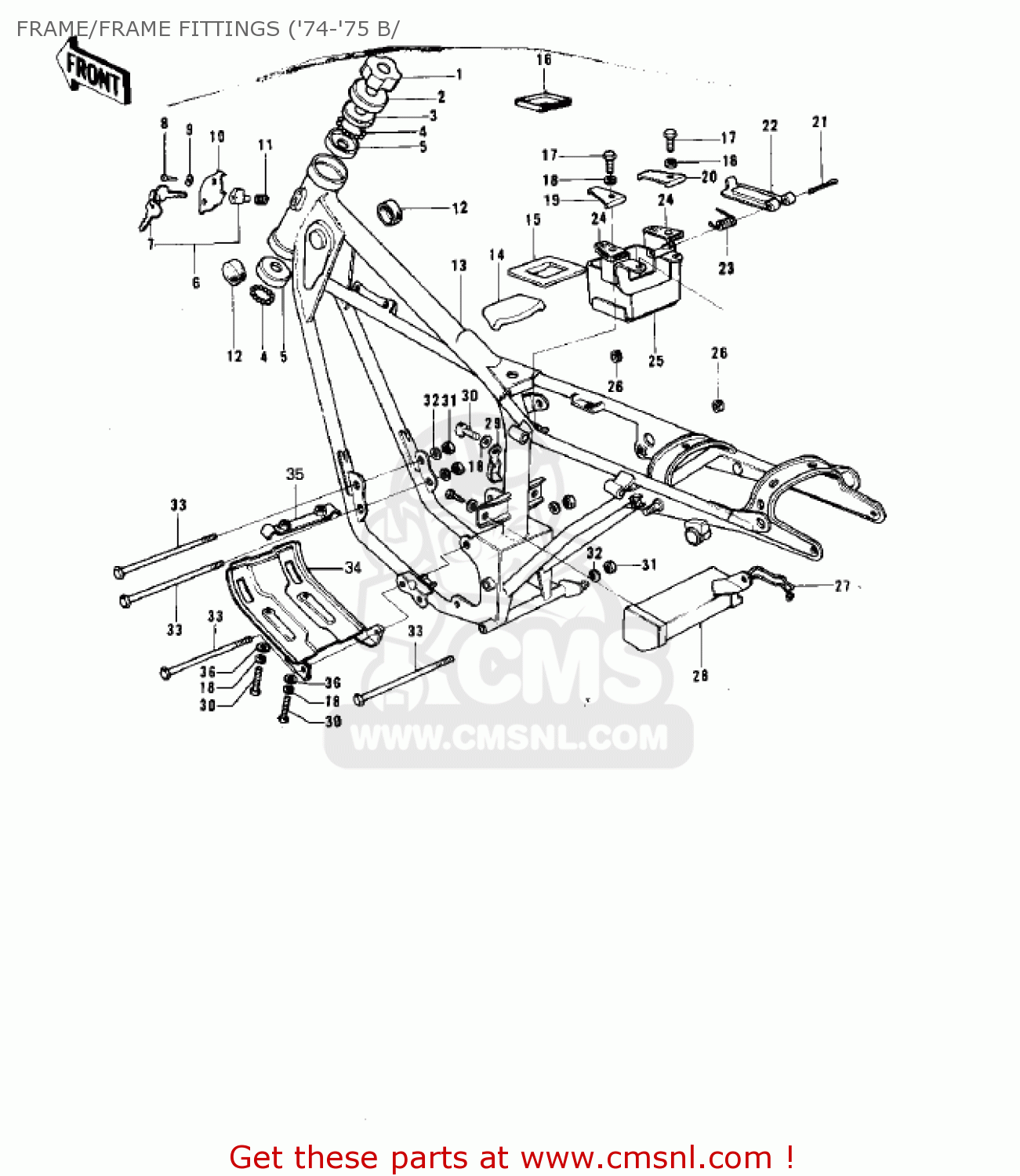 FRAME/FRAME FITTINGS ('74-'75 B/ G5A 1973 CANADA