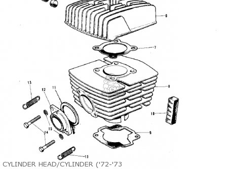CYLINDER HEAD/CYLINDER ('72-'73 - G5A 1973 CANADA