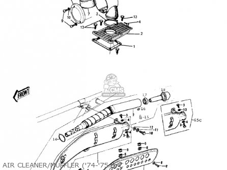 AIR CLEANER/MUFFLER ('74-'75 B/C - G5A 1973 CANADA
