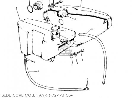 SIDE COVER/OIL TANK ('72-'73 G5- - G5A 1973 CANADA