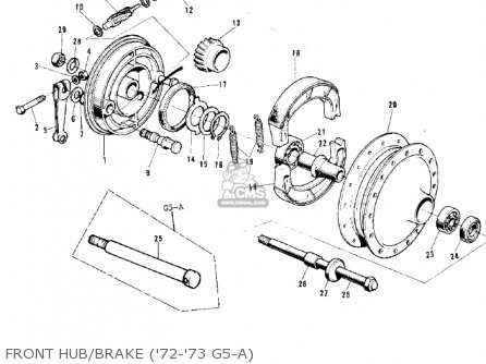 FRONT HUB/BRAKE ('72-'73 G5-A) - G5A 1973 CANADA