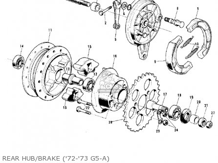 REAR HUB/BRAKE ('72-'73 G5-A) - G5A 1973 CANADA