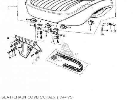 SEAT/CHAIN COVER/CHAIN ('74-'75 - G5A 1973 CANADA