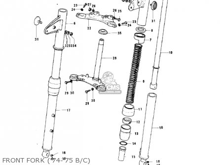 FRONT FORK ('74-'75 B/C) - G5A 1973 CANADA