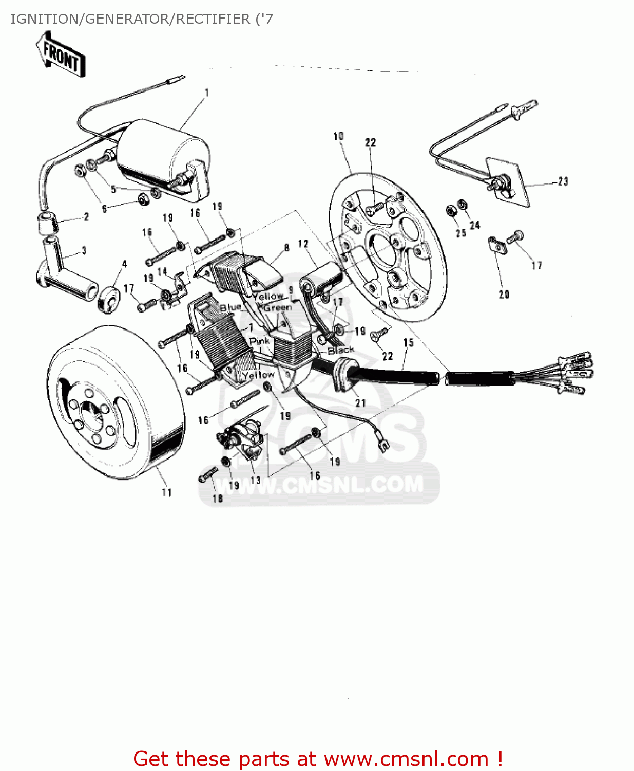 IGNITION/GENERATOR/RECTIFIER ('7 G5B 1974 CANADA
