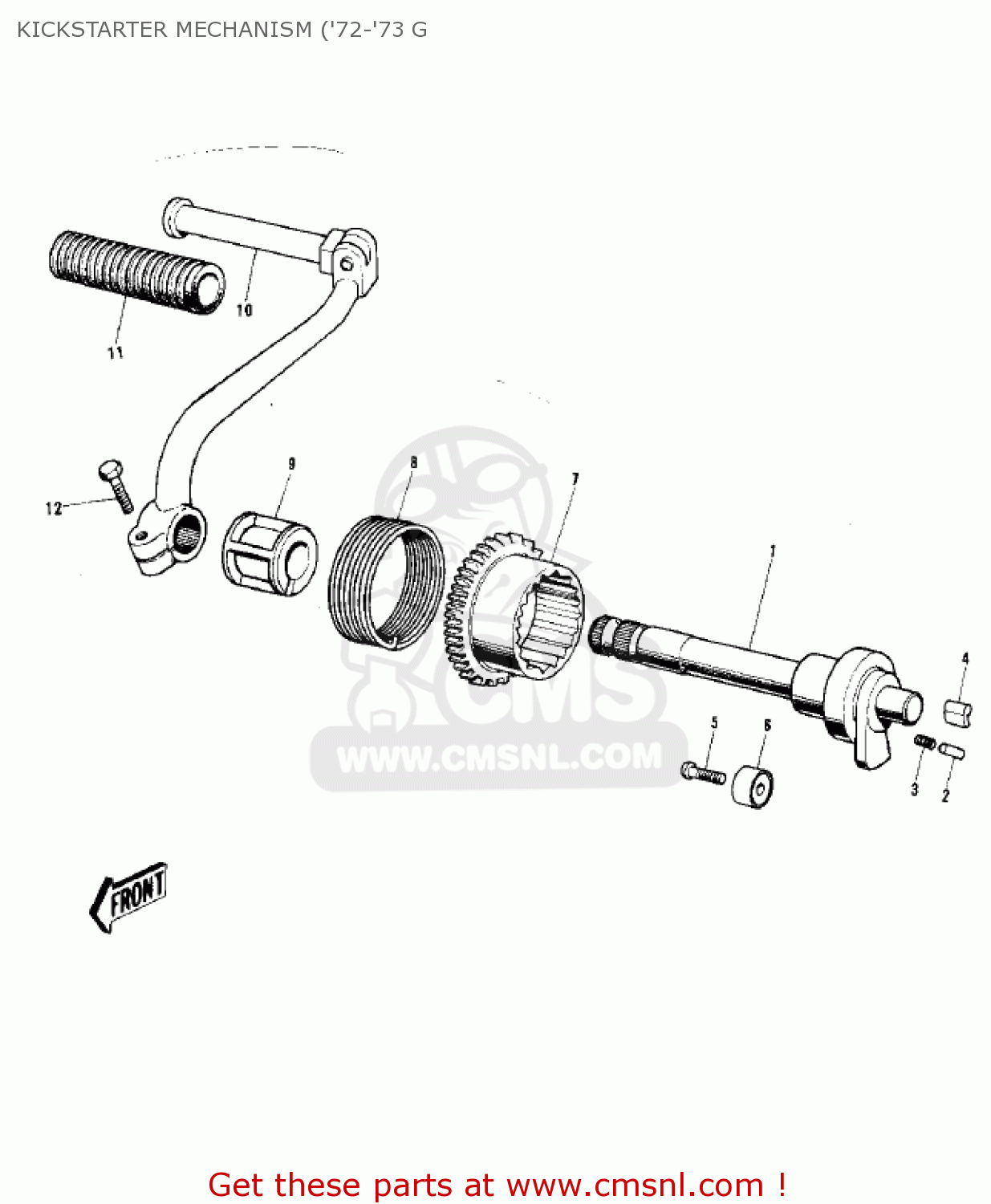 KICKSTARTER MECHANISM ('72-'73 G G5B 1974 CANADA