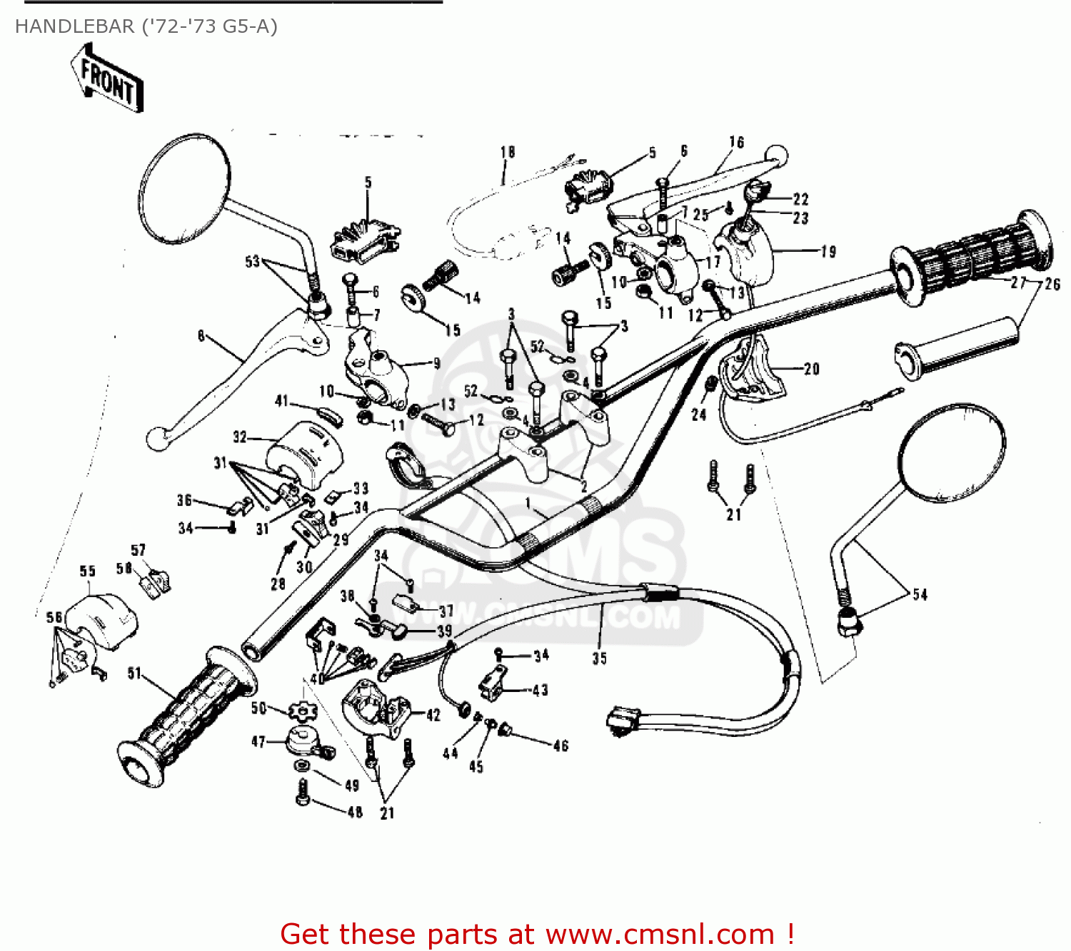 HANDLEBAR ('72-'73 G5-A) G5B 1974 CANADA