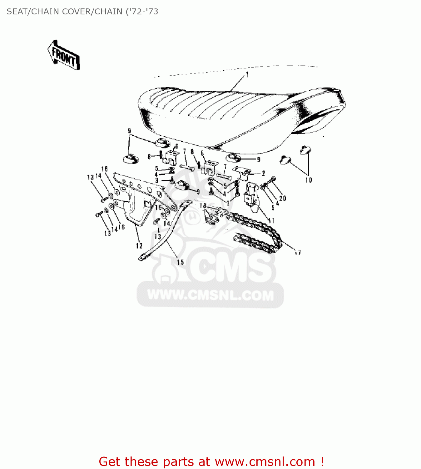 SEAT/CHAIN COVER/CHAIN ('72-'73 G5B 1974 CANADA