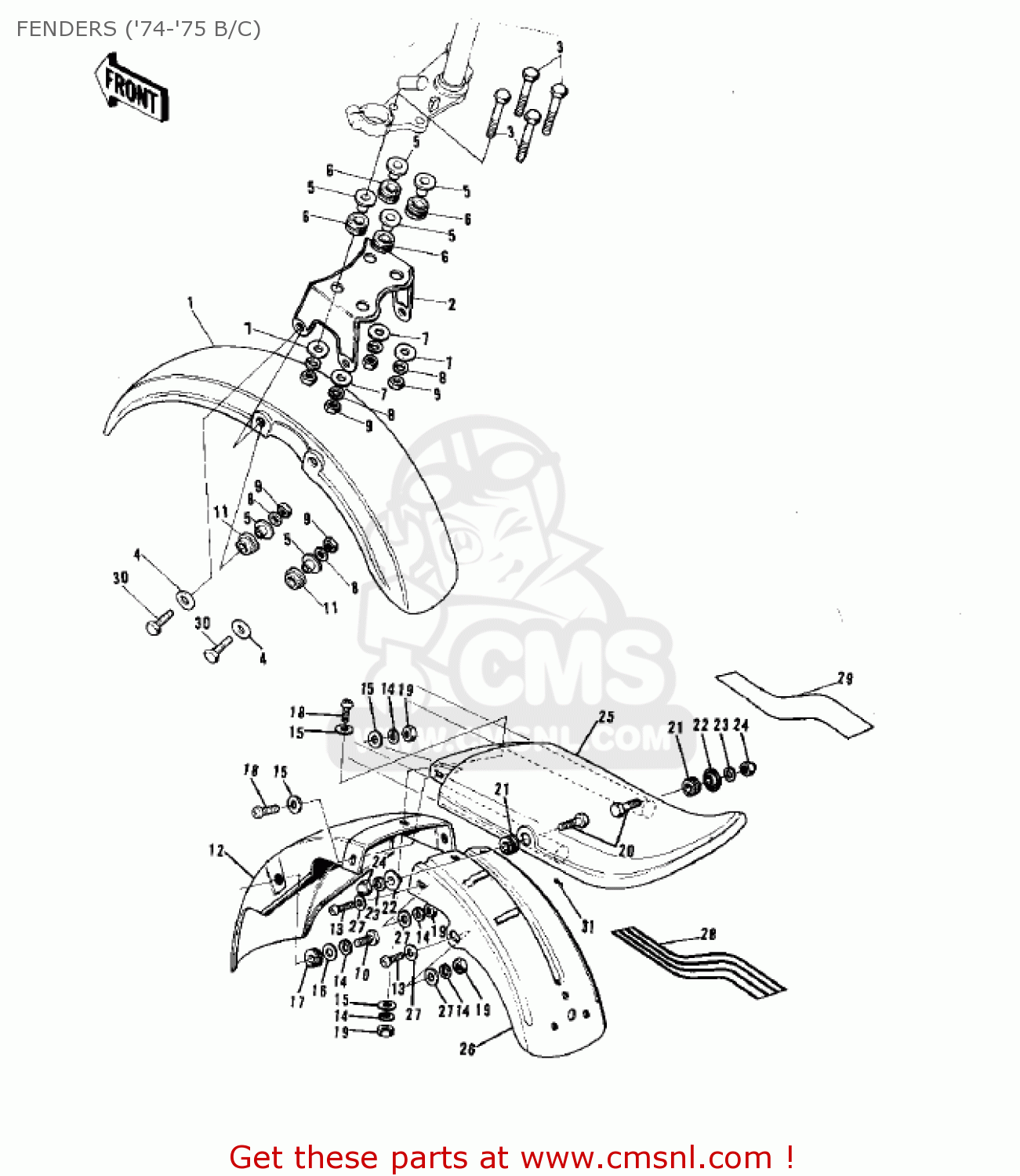 FENDERS ('74-'75 B/C) G5B 1974 CANADA