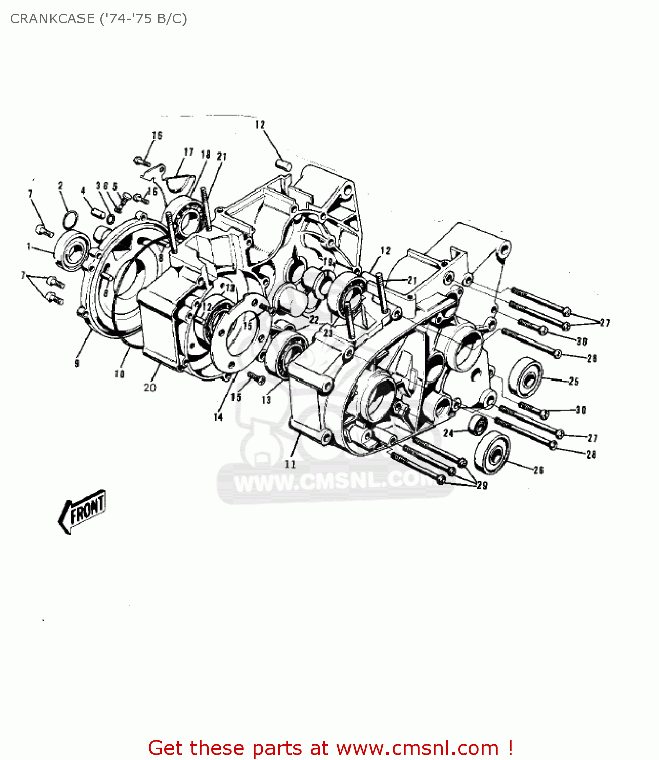CRANKCASE ('74-'75 B/C) G5B 1974 CANADA