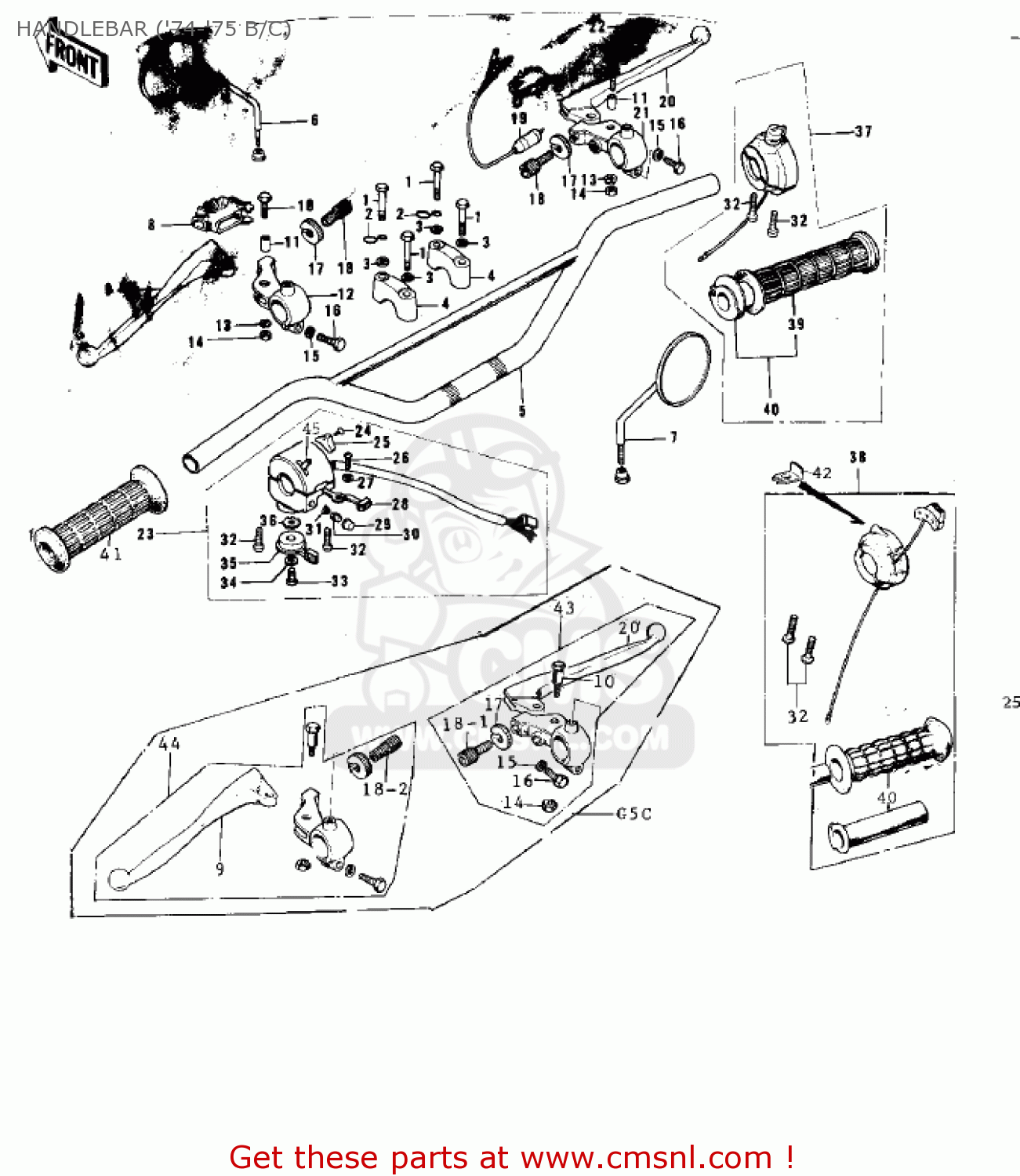 HANDLEBAR ('74-'75 B/C) G5B 1974 CANADA