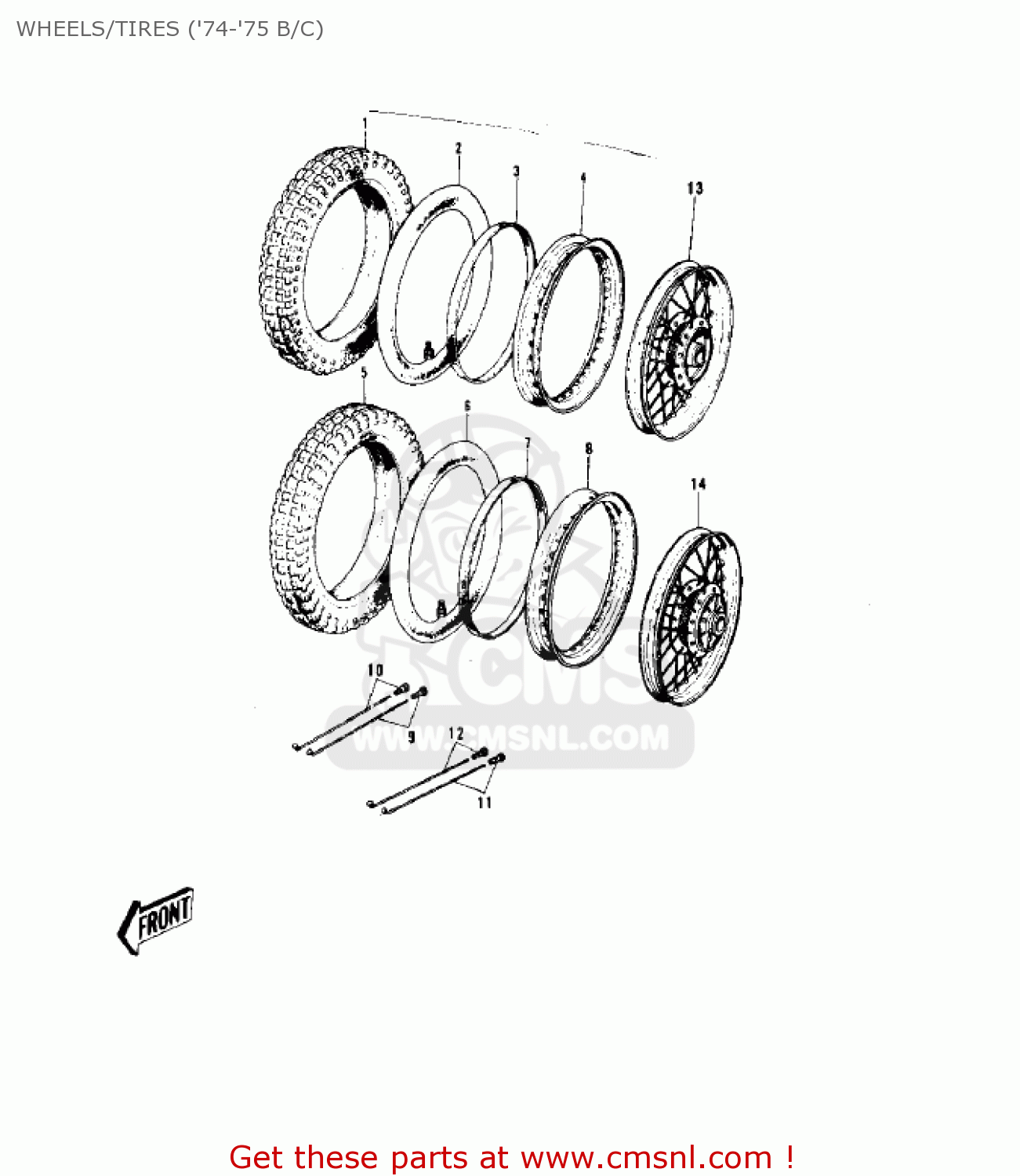 WHEELS/TIRES ('74-'75 B/C) G5B 1974 CANADA