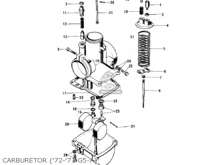 CARBURETOR ('72-'73 G5-A) - G5B 1974 CANADA