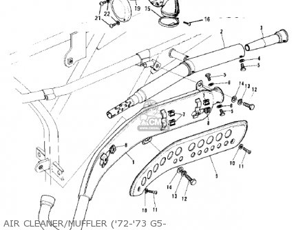AIR CLEANER/MUFFLER ('72-'73 G5- - G5B 1974 CANADA