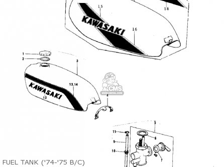 FUEL TANK ('74-'75 B/C) - G5B 1974 CANADA