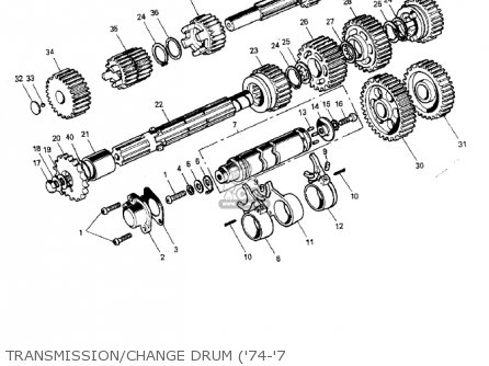 TRANSMISSION/CHANGE DRUM ('74-'7 - G5B 1974 CANADA